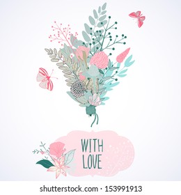 Tender bridal bouquet