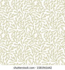 Tender Christmas pattern with fir branches. Seamless vector pattern on a white background.
