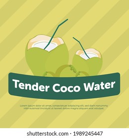 Tender coco water summer banner design.