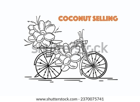 tender coconut selling illustration vector