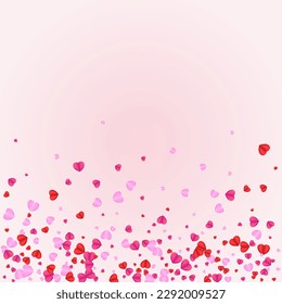 Tender Confetti Background Pink Vector. Mother Texture Heart. Violet Romantic Frame. Red Heart Anniversary Backdrop. Fond Elegant Illustration.