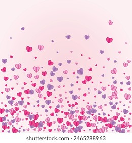 Tender Confetti Background Pink Vector. Happy Illustration Heart. Fond Decor Texture. Pinkish Confetti Elegant Backdrop. Red Present Pattern.