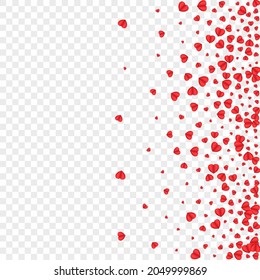 Tender Confetti Background Transparent Vector. Romance Backdrop Heart. Violet Wallpaper Texture. Pink Confetti Decor Frame. Red Color Pattern.