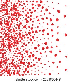 Tender Confetti Background White Vector. Present Illustration Heart. Red Celebration Frame. Fond Confetti Drop Pattern. Violet Happy Backdrop.