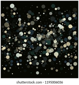 Tender Confetti Vector Background, Circles Snowfall Falling Down. Celebration VIP Premium Texture, Christmas, New Year, Birthday Party Border Decoration. Cold Swirl Burst Random Confetti Scatter