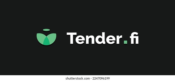 Tender.fi Cripto cryptocurrency TND Token, logotipo de criptodivisa en fondo aislado con texto.