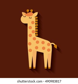 tender cute giraffe card icon vector illustration design