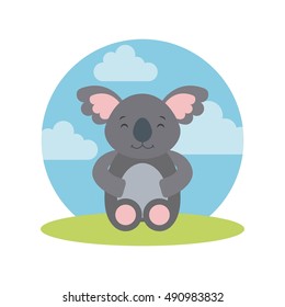 tender cute koala bear card icon vector illustration design