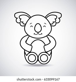 tender cute koala bear card icon