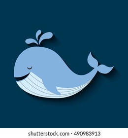tender cute whale card icon vector illustration design
