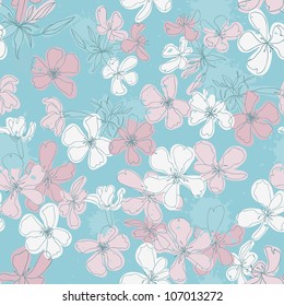 Tender and elegant vintage  floral seamless pattern. Made in pastel tones. Vector illustration