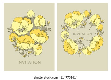 Tender elegant yellow rose flower pattern. Apple tree blossom repeatable motif for header, card, invitation, poster, cover and other web and print design projects. Floral stock illustration