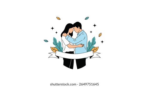 A tender embrace between two lovers celebrating their enduring bond and shared joyful moments together