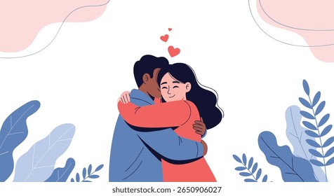 A tender embrace between two lovers expressing deep affection and connection