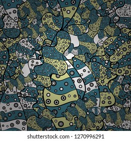 Tender fabric pattern. Blue, black and neutral on colors. Pattern. Seamless Abstract Retro Background Design. Vector.
