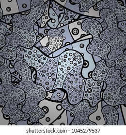 Tender fabric pattern. Gray, black and neutral on colors. Seamless Abstract Retro Background Design. Pattern. Vector.