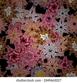 Tender fabric pattern. Pattern. Pink, black and gray on colors. Seamless Abstract Retro Background Design. Vector.