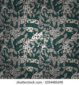 Tender fabric pattern. Seamless Abstract Retro Background Design. Pattern. Neutral, black and green on colors. Vector.