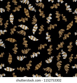 Tender fabric pattern. Seamless Abstract interesting background. Vector. Doodles pattern. Black, beige and brown on colors.
