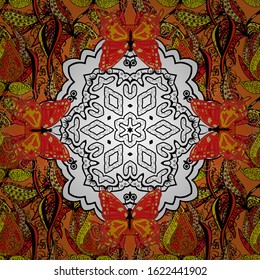 Tender fabric pattern. Vector. Seamless Abstract Retro Background Design. Pattern. Orange, white and black on colors.