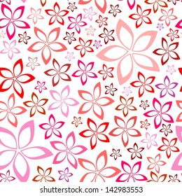 tender floral pink seamless pattern, vector illustration