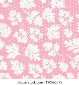 Tender floral polka dot pink seamless pattern . All objects are conveniently grouped and are easily editable.