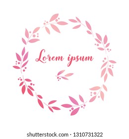Tender floral round frame with space for text. Vector template suitable for greeting cards or invitations.