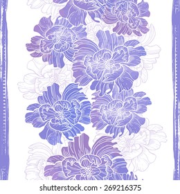 Tender floral seamless border. All objects are conveniently grouped  and are easily editable.