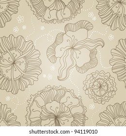 Tender flower seamless background