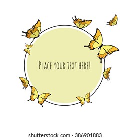 A tender frame with butterflies.