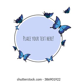 A tender frame with butterflies.