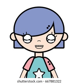 tender girl child with pijama and hairstyle