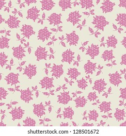 Tender and graceful hand painted textured flowers vector seamless pattern in pastel tones on polka dot background