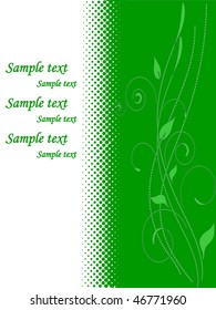 tender green background with floral elements