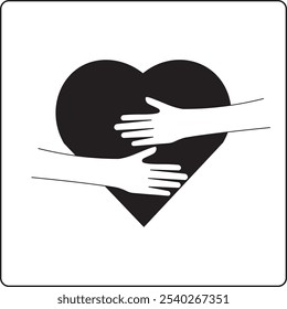 Tender hands enfold a heart, symbolizing care and compassion.