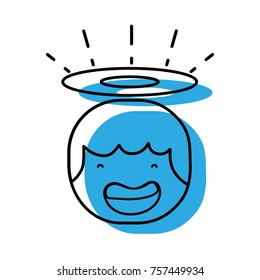 tender happy angel head with aureole design