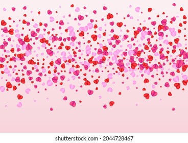 Tender Heart Background Pink Vector. Amour Backdrop Confetti. Lilac Mother Illustration. Violet Heart Romantic Frame. Purple Anniversary Texture.