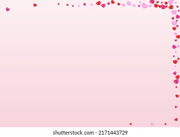 Zender Herz-Hintergrund rosafarbener Vektorgrafik. Cute Illustration Confetti. Fond Cut Hintergrund. Red Heart Honeymoon Texture. Violett-Tapete-Muster.