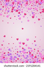 Vector rosa de fondo del corazón tierno. Confetti de patrones aislados. Marco en blanco rojo. Resumen de Lilac Confetti Textura de regalo violeta.