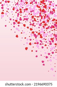 Tender Heart Background Pink Vector. Wallpaper Backdrop Confetti. Red Gift Texture. Fond Heart Paper Frame. Lilac Sweetheart Illustration.