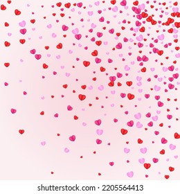 Tender Heart Background Pink Vector. Love Texture Confetti. Red Happy Frame. Lilac Confetti Day Illustration. Pinkish Banner Backdrop.