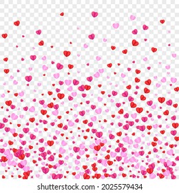 Vector transparente de fondo del corazón de la oferta. Feliz Confetti de Patrón. Marco de corte de estanqueidad. Confetti rosa con fondo bonito. Textura de volumen violeta.