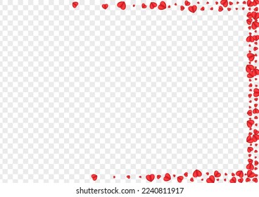 Tender Heart Background Transparent Vector. Folded Texture Confetti. Pink Art Backdrop. Red Confetti Falling Frame. Violet Color Illustration.