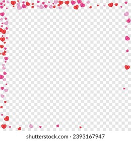 Vector transparente de fondo del corazón de la oferta. Confetti de fondo de color. Ilustración De Amor Rosado. Textura Doblada De Confetti Violeta. Patrón de papel rojo.