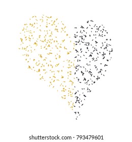 A tender heart made from multi-colored abstract shapes on a white background.
