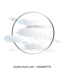 Tender hlographic foil art. Modern soft green decoration circle. Fluid art. Applicable for design covers, presentation, invitation, flyers, annual reports, posters and business cards. Modern artwork.