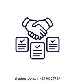 Symbol für Ausschreibungsposition mit Verträgen und Handshake