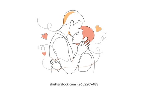 A Tender Moment of Affection Shared Between Two People Embracing in a Gentle Hug