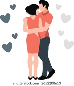 A tender moment captured as a boy lovingly kisses the girl's head, expressing affection and care in a simple yet heartfelt gesture.