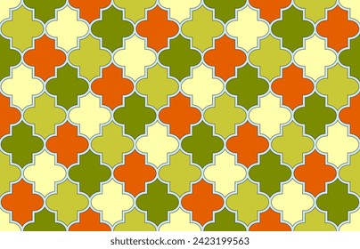 Bieten Sie marokkanische, nahtlose Muster. 1001 Nacht Arabesque. Ramadan Kareem Noble Muster. Iranischer Mubarak Mosaik. Marokkanisches Muster ohne Nahtlose. Traditioneller muslimischer Laternenhintergrund. Moschee Window Design.